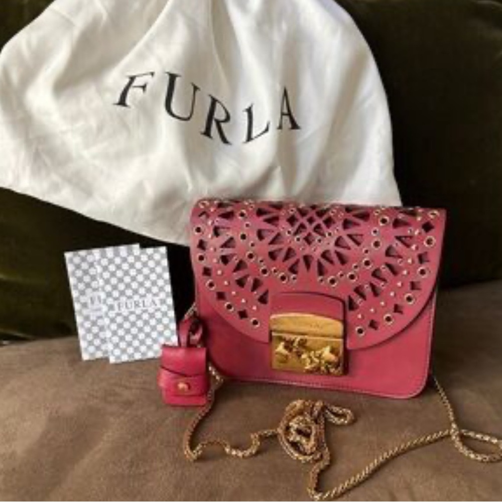 Furla Rose Laser Cut Crossbody Bag